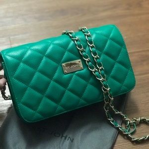 St. John Collection Quilted Leather Crossbody Bag